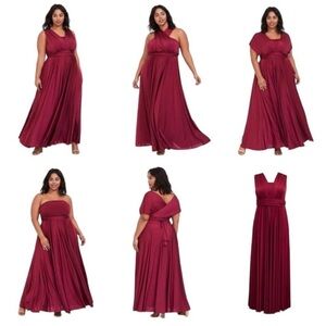Torrid Maxi Studio Crepe Stretch Convertible Dress Special Occasion Red 3X